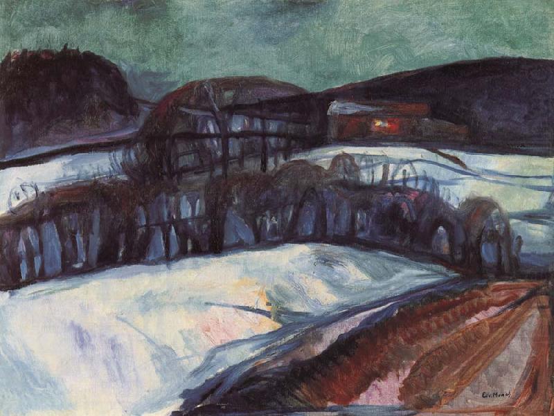 Edvard Munch The red house in the snow china oil painting image